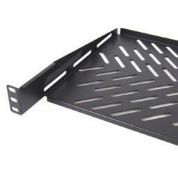 Kenable Pro Vented Cantilever Shelf 1U 300mm Deep Black For 19 Inch Data Cabinet - thumbnail 1