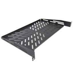 Kenable Pro Vented Cantilever Shelf 1U 300mm Deep Black For 19 Inch Data Cabinet - thumbnail 2