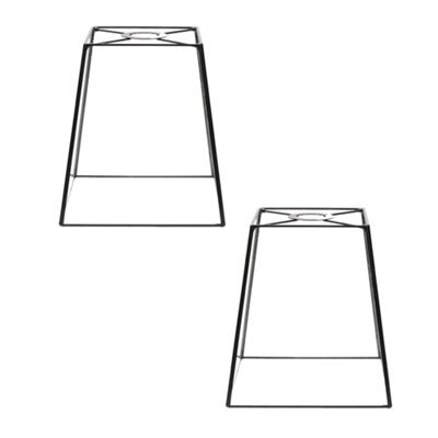 Valuelights Susie Pair Of - Matt Black Metal And Clear Glass Lantern Easy Fit Ceiling Light Shade And Bulbs (D)18Cm - image 1