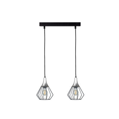 Luminosa Lighting Luminosa Selene Bar Pendant Ceiling Light Black, Silver 2X E27 - image 1