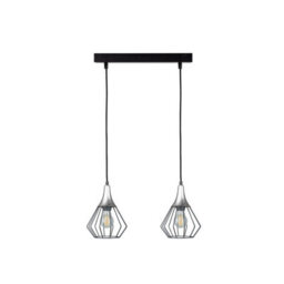 Luminosa Lighting Luminosa Selene Bar Pendant Ceiling Light Black, Silver 2X E27 - thumbnail 1