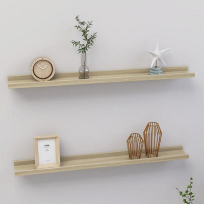 Berkfield Wall Shelves 2 Pcs Sonoma Oak 80X9X3 Cm - image 1