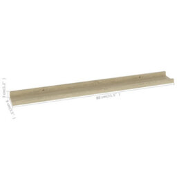 Berkfield Wall Shelves 2 Pcs Sonoma Oak 80X9X3 Cm - thumbnail 9