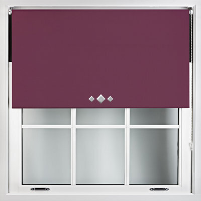 Furnished Thermal Blackout Roller Blinds With Triple Diamond Eyelets & Metal Fittings - Aubergine (W)160Cm (L)165Cm