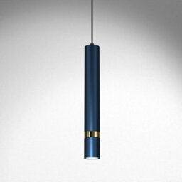 Milagro Joker Contemporary Pendant Lamp 1Xgu10 Hand Made Cylindrical Style Light Finished In Navy Blue With Striking Gold Detail - thumbnail 2