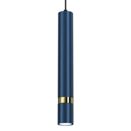 Milagro Joker Contemporary Pendant Lamp 1Xgu10 Hand Made Cylindrical Style Light Finished In Navy Blue With Striking Gold Detail - thumbnail 4