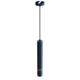 Milagro Joker Contemporary Pendant Lamp 1Xgu10 Hand Made Cylindrical Style Light Finished In Navy Blue With Striking Gold Detail - thumbnail 3