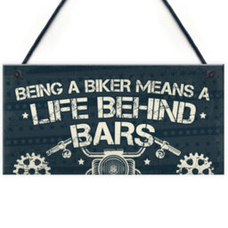 Red Ocean Novelty Biker Gifts For Men Hanging Motorcycle Motorbike Man Cave Garage Plaque Gifts For Him Dad Grandad