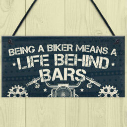 Red Ocean Novelty Biker Gifts For Men Hanging Motorcycle Motorbike Man Cave Garage Plaque Gifts For Him Dad Grandad - thumbnail 2