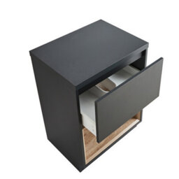 Homestylestore Black Grey 600mm Bathroom Vanity Unit Open Shelf - thumbnail 2