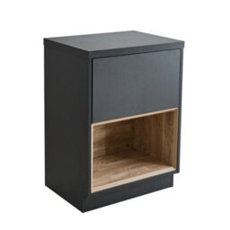 Homestylestore Black Grey 600mm Bathroom Vanity Unit Open Shelf - thumbnail 1