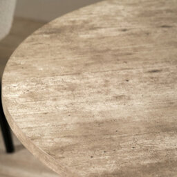 Pacific Lifestyle Grey Concrete Effect Round Coffee Table With Fluted Groove Plinth Base 80Cm, Elkton - thumbnail 5