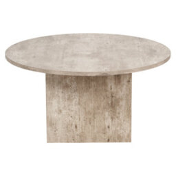 Pacific Lifestyle Grey Concrete Effect Round Coffee Table With Fluted Groove Plinth Base 80Cm, Elkton - thumbnail 8
