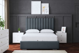 DS Living Evangeline Steel Upholstered Panel Bed With Headboard And Ottoman Storage King - thumbnail 4