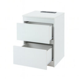 Home Treats Set Of 2 Bedside Tables White 2 Drawer Nightstand Table With 2 Uk Plugs Usb A And Usb C Chest Of Drawers 2M Cable - thumbnail 6