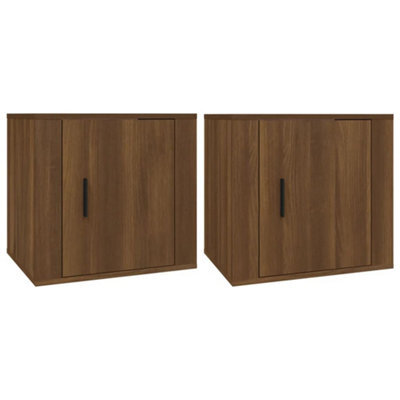 Berkfield Elegant Bedside Cabinets 2 Pcs Brown Oak 50X39X47 Cm - image 1