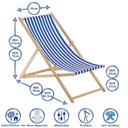 Harbour Housewares Folding Wooden Deck Chairs - Yellow - Pack Of 4 - thumbnail 4