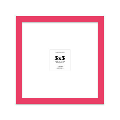 "5X5"" Bright Pink Picture Frame - 5X5"" Square Frame With 1X1"" Mount For 5X5""/1X1"" Pictures Art Deco Style Room Decor, 1 Pack" - image 1