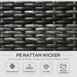Outsunny 8 Pieces Patio Rattan Sofa Set Outdoor Garden Furniture Set Grey - thumbnail 4