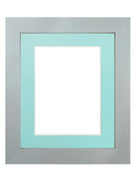 Frames By Post Metro Light Grey Frame With Blue Mount For Image Size A2