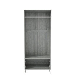 Urbn-Living Urbnliving 180Cm Height Ash Grey Wardrobe With 2 Door 2 Drawer Modern Bedroom Clothes Storage Hanging Rail - thumbnail 6
