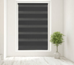Caecus Blinds Day & Night Zebra Roller Blind Black 150Cm  X 160Cm - thumbnail 2