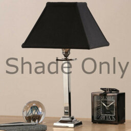 "9"" Inch Square Tapered Lamp Shade Black Faux Silk Fabric Cover Modern Elegant" - thumbnail 3