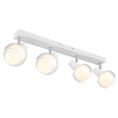 Luminosa Lighting Luminosa Tokki Ceiling Spotlight Bar White Matt Clear Glass Shade 4X E14 - image 1