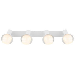 Luminosa Lighting Luminosa Tokki Ceiling Spotlight Bar White Matt Clear Glass Shade 4X E14 - thumbnail 4