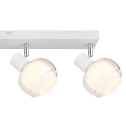 Luminosa Lighting Luminosa Tokki Ceiling Spotlight Bar White Matt Clear Glass Shade 4X E14 - thumbnail 5