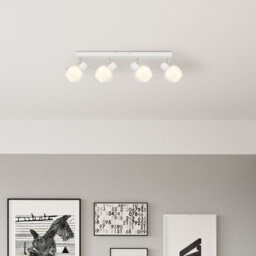 Luminosa Lighting Luminosa Tokki Ceiling Spotlight Bar White Matt Clear Glass Shade 4X E14 - thumbnail 6