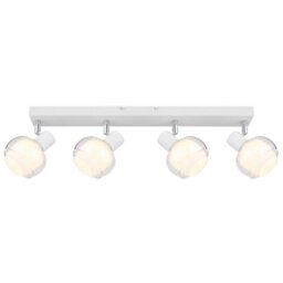 Luminosa Lighting Luminosa Tokki Ceiling Spotlight Bar White Matt Clear Glass Shade 4X E14 - thumbnail 3