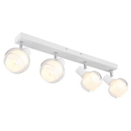 Luminosa Lighting Luminosa Tokki Ceiling Spotlight Bar White Matt Clear Glass Shade 4X E14 - thumbnail 1