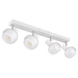 Luminosa Lighting Luminosa Tokki Ceiling Spotlight Bar White Matt Clear Glass Shade 4X E14 - thumbnail 2