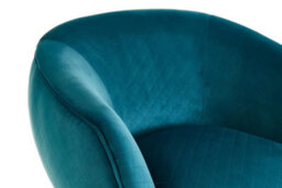 Orsina Teal Fabric Accent Chair, Diamond Stitch Upholstery & Pine Wood Legs, Contemporary Low Profile Armchair - thumbnail 5