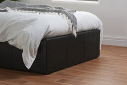 Save On Goods UK 3Ft Single Black Faux Leather Ottoman Gas Lift Up Ottoman Storage Bed Frame - thumbnail 5