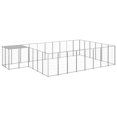Berkfield Dog Kennel Silver 15.73 M2 Steel - image 1