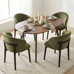 Clifton Olive Green Velvet Dining Chair With Black Ash Solid Wood Frame - thumbnail 9