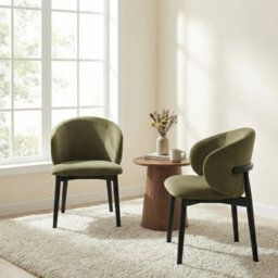 Clifton Olive Green Velvet Dining Chair With Black Ash Solid Wood Frame - thumbnail 8