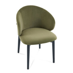 Clifton Olive Green Velvet Dining Chair With Black Ash Solid Wood Frame - thumbnail 2