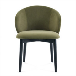 Clifton Olive Green Velvet Dining Chair With Black Ash Solid Wood Frame - thumbnail 5