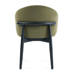 Clifton Olive Green Velvet Dining Chair With Black Ash Solid Wood Frame - thumbnail 3