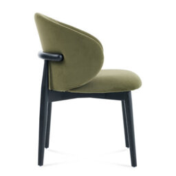 Clifton Olive Green Velvet Dining Chair With Black Ash Solid Wood Frame - thumbnail 4