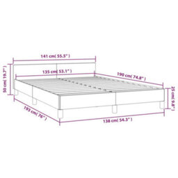 Berkfield Bed Frame With Headboard White 135X190Cm 4Ft6 Double Faux Leather - thumbnail 9
