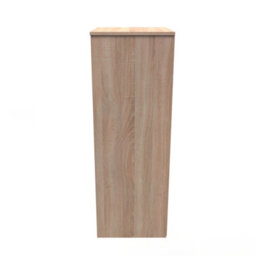 Turin 5 Drawer Tallboy In White Gloss & Bardolino Oak (Ready Assembled) - thumbnail 2