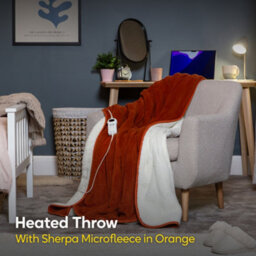 Russell Hobbs Electric Blanket 120W Heated Throw Orange 9 Heats With 2 Year Guarantee Rhht1003Or - thumbnail 4