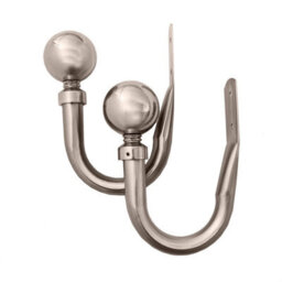 Ameha Plain Metal Curtain Hold Back 10 Cm Brushed Silver Luxury Wall Tie Backs Hooks Pair Home Decor - thumbnail 2