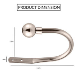 Ameha Plain Metal Curtain Hold Back 10 Cm Brushed Silver Luxury Wall Tie Backs Hooks Pair Home Decor - thumbnail 6