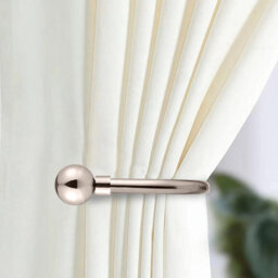 Ameha Plain Metal Curtain Hold Back 10 Cm Brushed Silver Luxury Wall Tie Backs Hooks Pair Home Decor - thumbnail 5