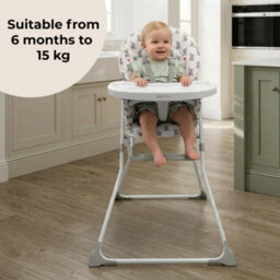 My Babiie Mbhc 1 Dani Dyer Elephants Compact Highchair White - thumbnail 2
